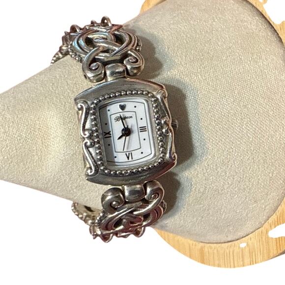 Brighton Rosarita Toggle Closure Watch Silver Plate 7 to 8.5 inches New Battery - Picture 1 of 11